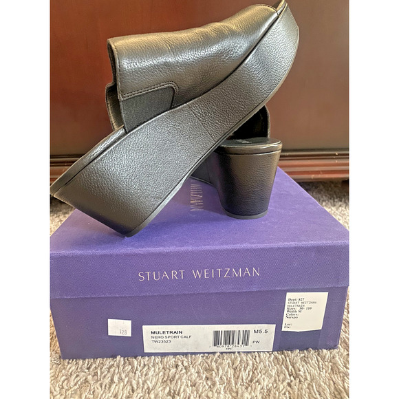 Stuart Weitzman open toes Muletrain Nero TW23523 blk M5.5 sandals - Picture 1 of 13